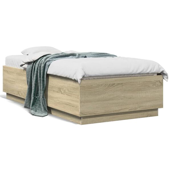 vidaXL Cadre de lit sans matelas chêne sonoma 75x190 cm