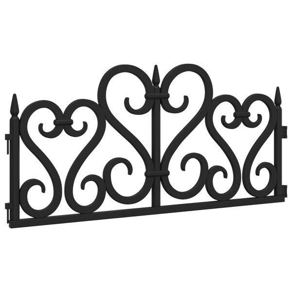 vidaXL Bordures de pelouse 17 pcs Noir 10 m PP