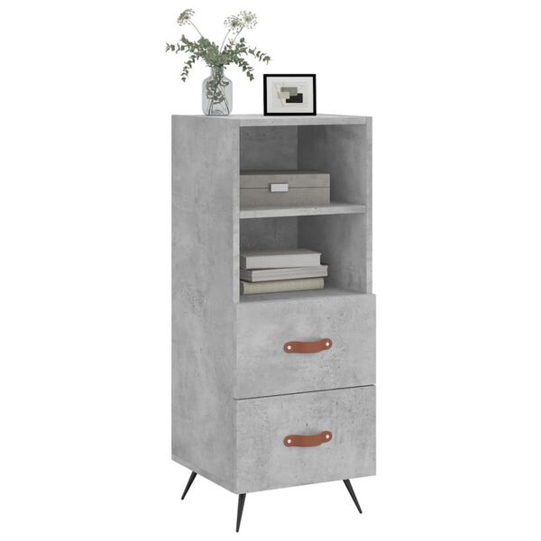 vidaXL Buffet Gris b&eacute;ton 34,5x34x90 cm Bois d'ing&eacute;nierie