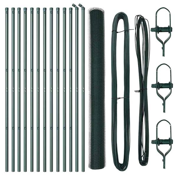 vidaXL Cl&ocirc;ture avec poteaux Vert 1.5 x 25 m Acier recouvert de PVC