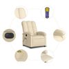 vidaXL Fauteuil inclinable de massage &eacute;lectrique cr&egrave;me tissu