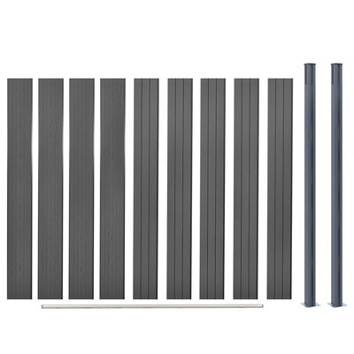 vidaXL Ensemble de panneaux de clôture gris 180x186 cm WPC