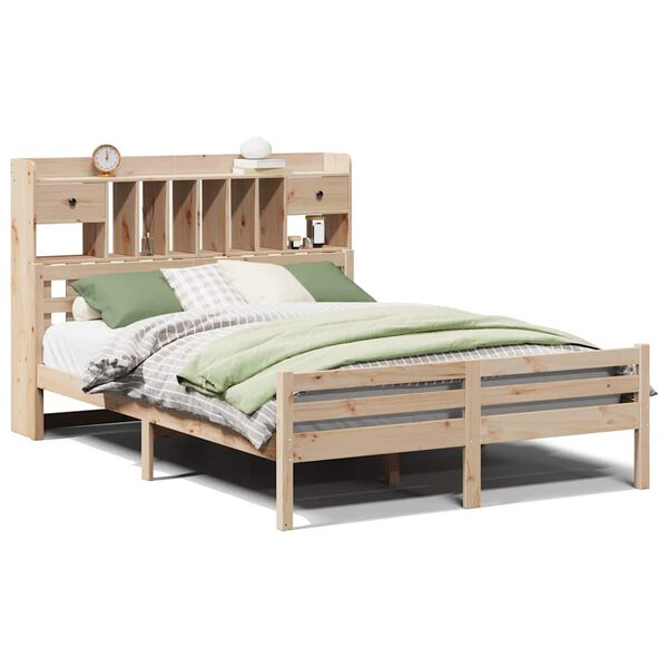vidaXL Lit biblioth&egrave;que sans matelas 160x200 cm bois massif de pin