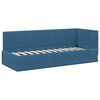 vidaXL Cadre de lit d'angle avec matelas 2 pcs Bleu Velours
