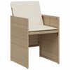 vidaXL Ensemble de bistro 3 pcs avec coussins beige résine tressée