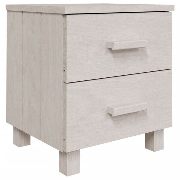 vidaXL Tables de chevet HAMAR 2 pcs Blanc 40x35x44,5 cm Bois massif