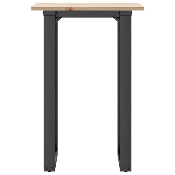 vidaXL Table &agrave; manger cadre en O 50x50x75 cm bois de pin massif acier