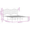 vidaXL Cadre de lit m&eacute;tal sans matelas et t&ecirc;te de lit blanc 140x190 cm