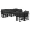 vidaXL Ensemble de canap&eacute;s d'ext&eacute;rieur 7 pc Noir Polyester