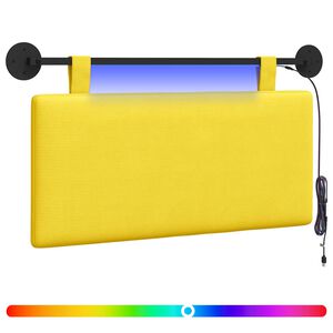 vidaXL T&ecirc;te de lit suspendue Jaune clair Tissu en velours c&ocirc;tel&eacute;