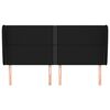 vidaXL T&ecirc;te de lit avec oreilles Noir 183x23x118/128 cm Tissu