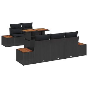 vidaXL Ensemble de canap&eacute; de jardin 6 pc Noir Poly rotin