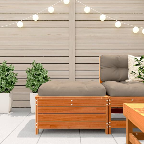 vidaXL Repose-pied de jardin cire marron 62x63,5x32 cm bois pin massif