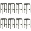 vidaXL Ensemble de bar de jardin avec coussins 9 pcs Gris