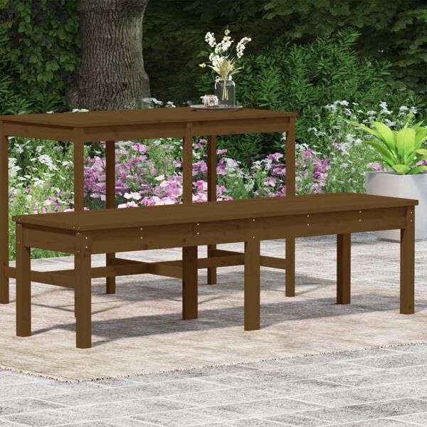 vidaXL Banc de jardin à 2 places marron miel 159,5x44x45cm bois de pin
