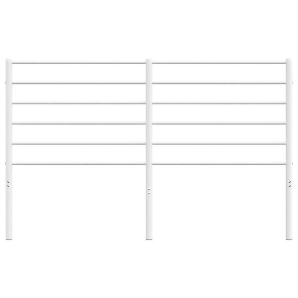 vidaXL T&ecirc;te de lit m&eacute;tal blanc 135 cm