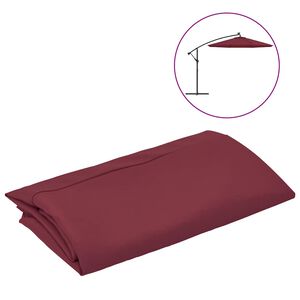 vidaXL Tissu de remplacement pour parasol d&eacute;port&eacute; bordeaux rouge 300cm