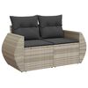 vidaXL Salon de jardin avec coussins 7 pcs gris clair r&eacute;sine tress&eacute;e