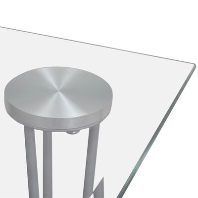 vidaXL Table de salle à manger et dessus de table en verre transparent
