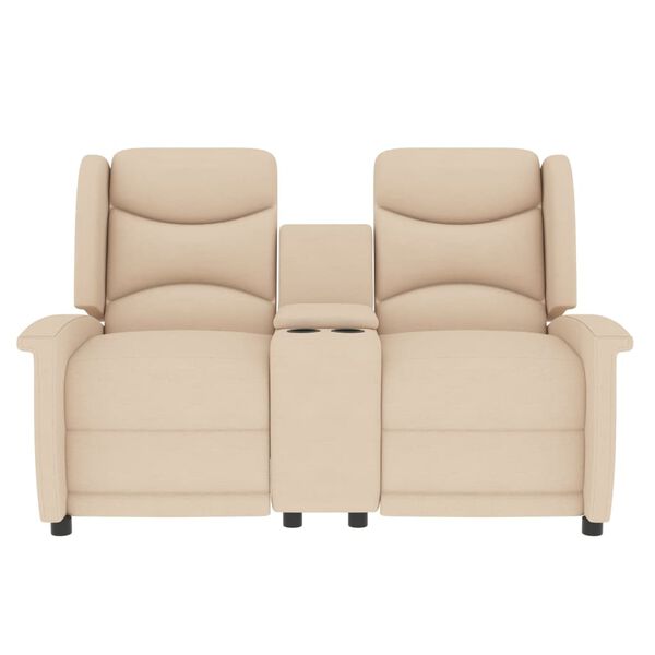 vidaXL Fauteuil de massage inclinable et porte-gobelet 2 places cr&egrave;me