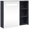 vidaXL Armoire de salle de bain &agrave; miroir avec LED gris 60x13x52 cm