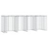 vidaXL Mur de gabion pour poubelle 350x91x120 cm fer galvanis&eacute;