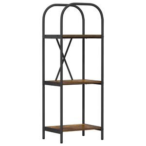 vidaXL &Eacute;tag&egrave;re 3 niveaux 40 x 30 x 109 cm Bois d'ing&eacute;nierie Ch&ecirc;ne fum&eacute;