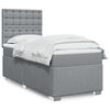 vidaXL Sommier &agrave; lattes de lit avec matelas Gris clair 90x200 cm Tissu