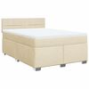 vidaXL Sommier &agrave; lattes de lit avec matelas Cr&egrave;me 140x190 cm Tissu
