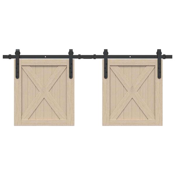 vidaXL Kit de porte d'armoire coulissante 122 cm acier au carbone