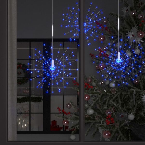 vidaXL Feux d'artifice de No&euml;l d'ext&eacute;rieur 2 pcs bleu 20 cm 280 LED