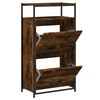 vidaXL Armoire &agrave; chaussures ch&ecirc;ne fum&eacute; 60x34x112 cm bois d'ing&eacute;nierie