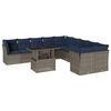 vidaXL Ensemble de canap&eacute; de jardin 11 pcs avec coussins gris