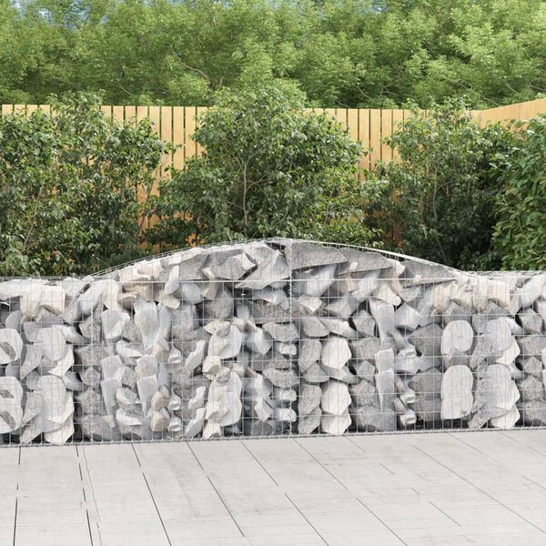 vidaXL Paniers à gabions arqués 6 pcs 400x50x80/100 cm Fer galvanisé