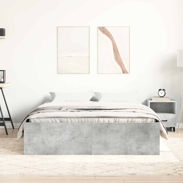 vidaXL Cadre de lit sans matelas gris béton 120x200 cm
