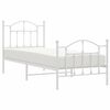 vidaXL Cadre de lit métal sans matelas avec pied de lit blanc 90x200cm