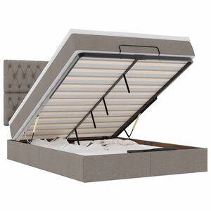 VidaXL Cadre de lit ottoman avec matelas taupe 140x190 cm tissu