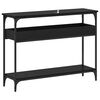 vidaXL Table console Ch&ecirc;ne noir 100 x 29 x 75 cm Bois d'ing&eacute;nierie