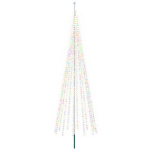 vidaXL Guirlande lumineuse de sapin de No&euml;l avec piquet et m&acirc;t 500 cm
