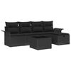 vidaXL Ensemble de canap&eacute; de jardin avec coussin 6 pcs Noir Poly rotin