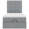 vidaXL Lit ottoman avec matelas gris clair 100x200 cm tissu
