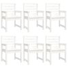 vidaXL Ensemble à manger de jardin 7 pcs blanc bois massif de pin