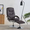 vidaXL Fauteuil inclinable avec repose-pied Marron Similicuir