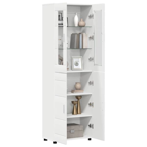 vidaXL Haut Armoire Blanc 60 x 35 x 182 cm Bois d'ing&eacute;nierie