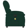 vidaXL Fauteuil inclinable de massage &eacute;lectrique vert fonc&eacute; velours