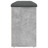 vidaXL Banc à chaussures gris béton 102x32x50 cm bois d'ingénierie