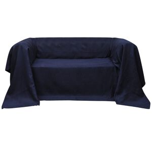 vidaXL Housse de canap&eacute; Micro-su&egrave;de Bleu marine 140x210 cm