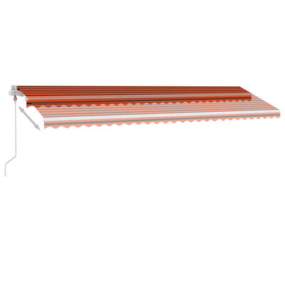 vidaXL Auvent automatique capteur de vent LED 600x350 cm Orange marron