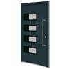 vidaXL Porte d'entr&eacute;e Anthracite 110x210 cm Aluminium et PVC