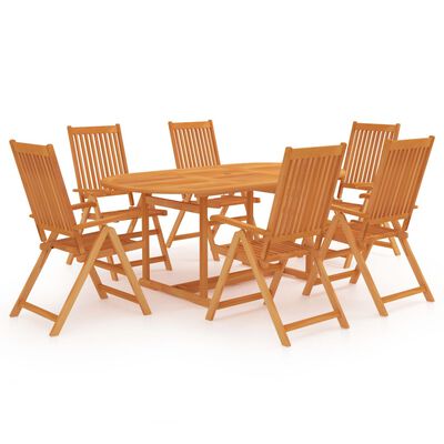 vidaXL Ensemble à manger de jardin 7 pcs Bois de teck massif